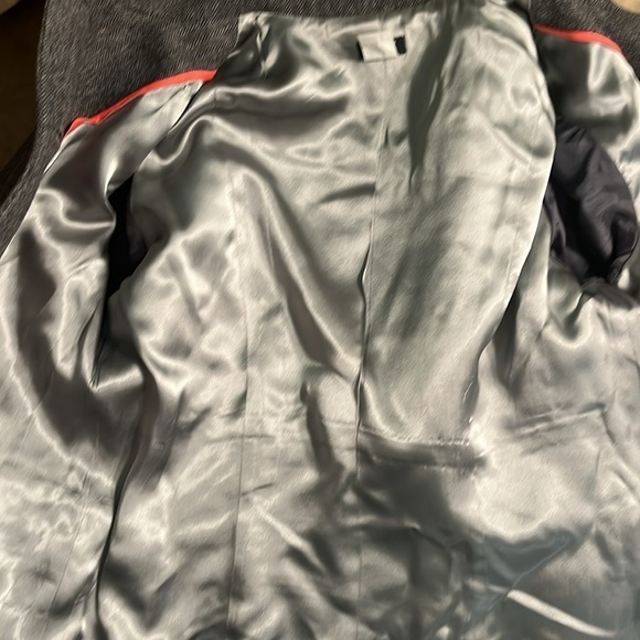 J Crew Factory Blazer Herringbone Gray Wool Blend Size 6 Lined - Picture 7 of 8